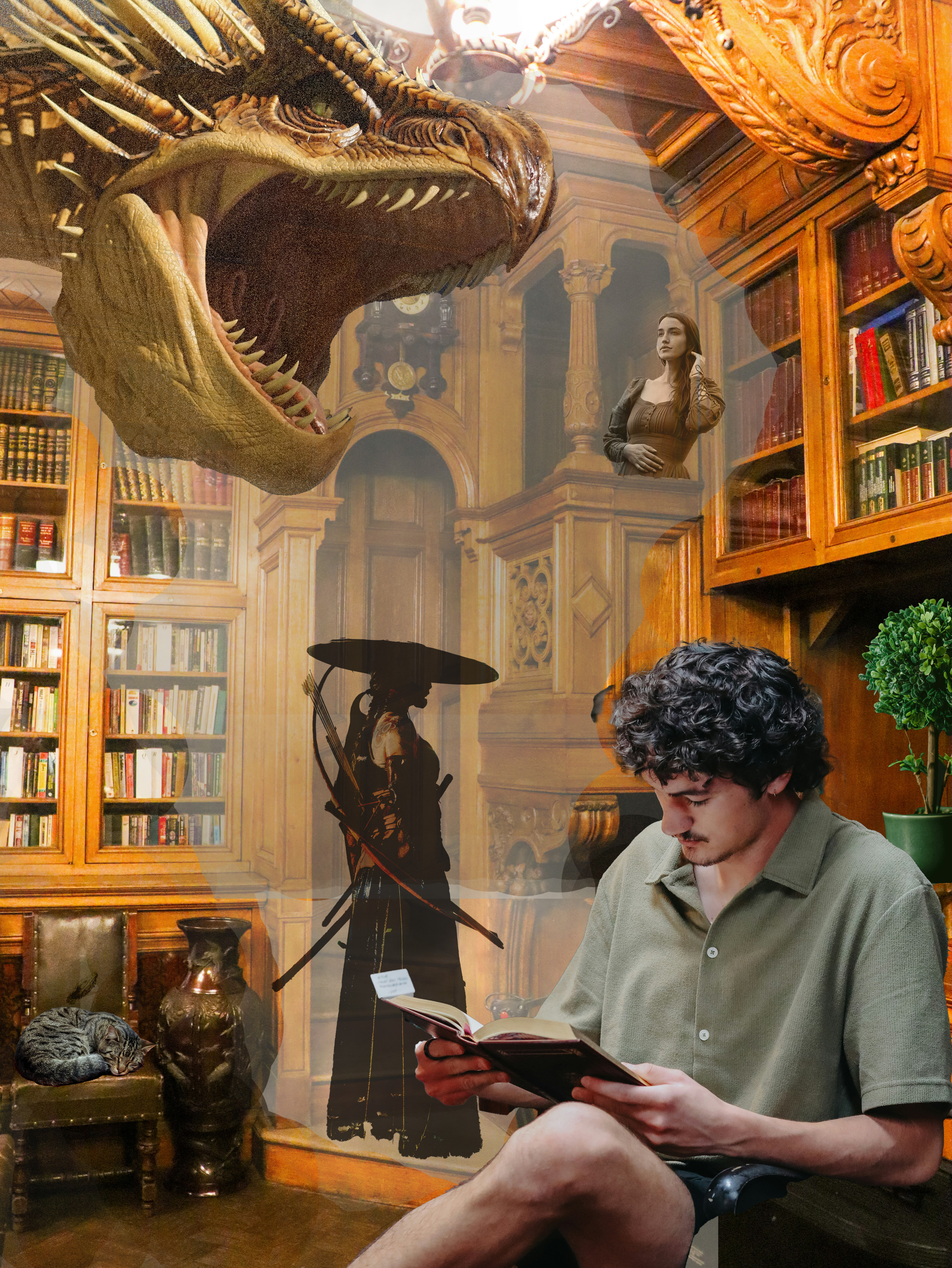 Dragon in the Library Daydream